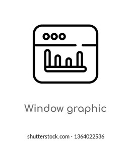 outline window graphic vector icon. isolated black simple line element illustration from user interface concept. editable vector stroke window graphic icon on white background