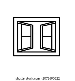 Outline window icon isolated on white background.thin line windows flat icon
