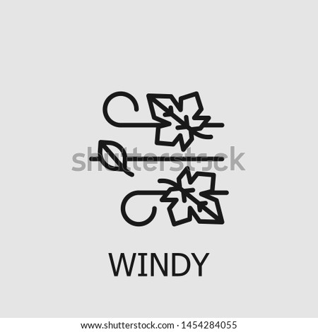 Outline windy vector icon. Windy illustration for web, mobile apps, design. Windy vector symbol.