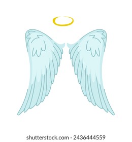 outline wing angel cartoon. cupid sketch, heaven eagle, cute doodle outline wing angel sign. isolated symbol vector illustration