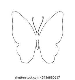 Outline of a winged insect butterfly. Vector graphics.