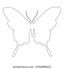 Outline of a winged insect butterfly. Vector graphics.