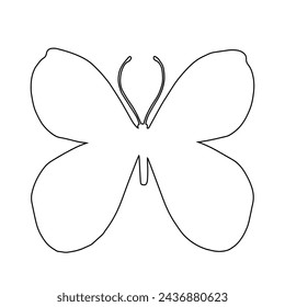 Outline of a winged insect butterfly. Vector graphics.