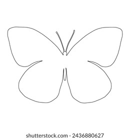 Outline of a winged insect butterfly. Vector graphics.