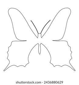 Outline of a winged insect butterfly. Vector graphics.