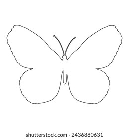 Outline of a winged insect butterfly. Vector graphics.