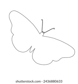 Outline of a winged insect butterfly. Vector graphics.