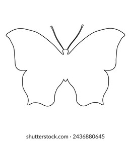 Outline of a winged insect butterfly. Vector graphics.