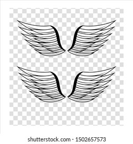 outline wings icon isolated design, vector