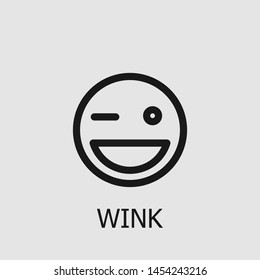 Outline wink vector icon. Wink illustration for web, mobile apps, design. Wink vector symbol.