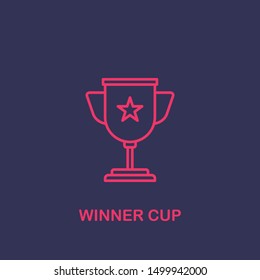 Outline winner cup icon.winner cup vector illustration. Symbol for web and mobile