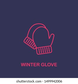Outline winter glove icon.winter glove vector illustration. Symbol for web and mobile