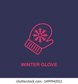 Outline winter glove  icon.winter glove  vector illustration. Symbol for web and mobile