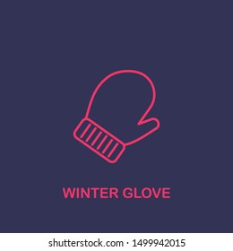 Outline winter glove  icon.winter glove  vector illustration. Symbol for web and mobile