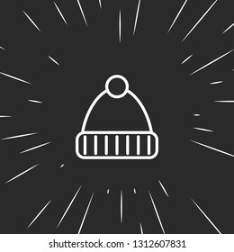 Outline winter hat icon illustration isolated vector sign symbol