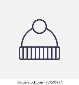 Outline winter hat icon illustration vector symbol