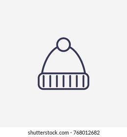 Outline winter hat icon illustration vector symbol