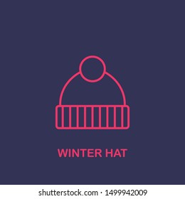 Outline winter hat icon.winter hat vector illustration. Symbol for web and mobile