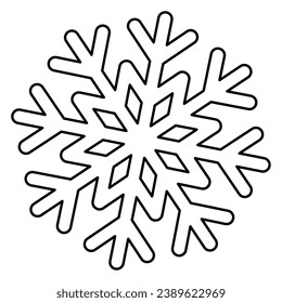 Esquema de un icono de copo de nieve de invierno Ilustración vectorial