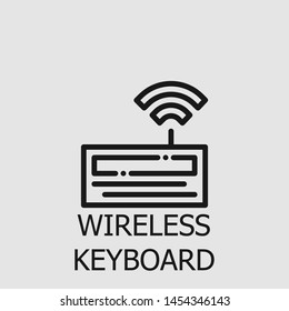 Outline wireless keyboard vector icon. Wireless keyboard illustration for web, mobile apps, design. Wireless keyboard vector symbol.
