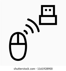 Outline wireless mouse pixel perfect vector icon