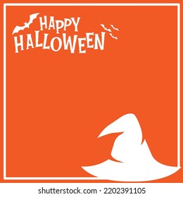 Outline witch cap. Minimal abstract Halloween background. Vector illustration.