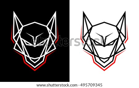 outline wolf head stock vector royalty free 495709345 shutterstock outline of wolf