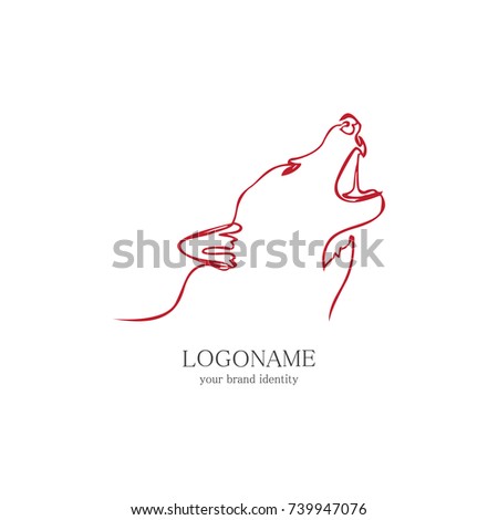 outline wolf logo stock vector royalty free 739947076 shutterstock outline of wolf