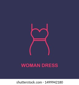 Outline woman dress icon.woman dress vector illustration. Symbol for web and mobile