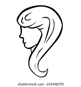 Outline of Woman Head
