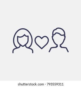 Outline Woman And Man Valentines Day Love Icon Illustration Isolated Vector Sign Symbol