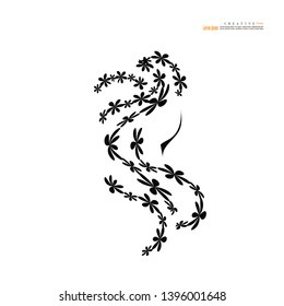 outline of  Woman  on white background.vector illustration.