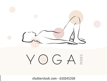 outline woman silhouette yoga pose
