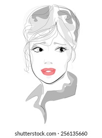 Outline woman (vector)