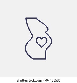 Outline womb in heart valentines day  icon illustration isolated vector sign symbol