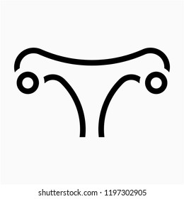 Outline womb pixel perfect vector icon