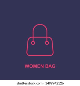 Outline women bag icon.women bag vector illustration. Symbol for web and mobile