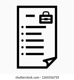 Outline work description pixel perfect vector icon