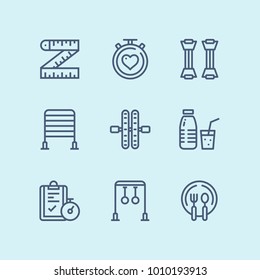 Outline Workout, fitness, gym icons for web and mobile design pack 5