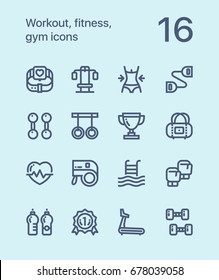 Outline Workout, fitness, gym icons for web and mobile design pack 2