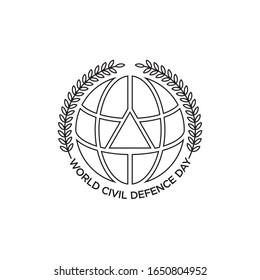 Outline World Civil Defence Day Design Template