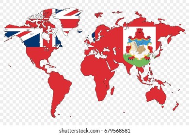 An Outline of the World with the Flag of Bermuda