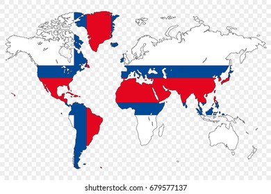 An Outline of the World with the Flag of Finland