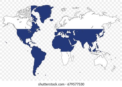 An Outline of the World with the Flag of Finland