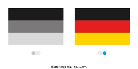 An Outline of the World with the Flag of  Germany