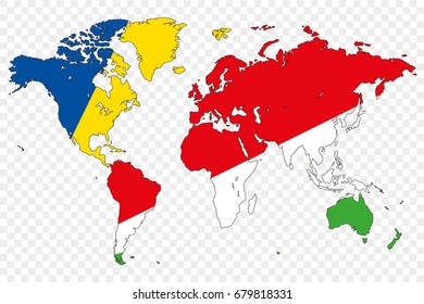 An Outline of the World with the Flag of Seychelles