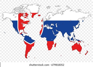An Outline of the World with the Flag of Slovakia