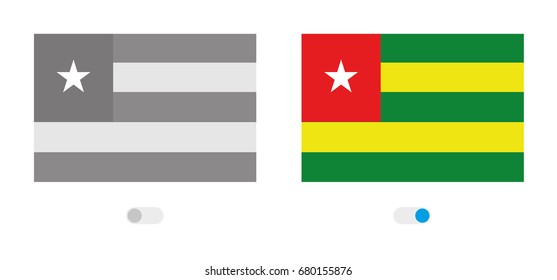 An Outline of the World with the Flag of  Togo