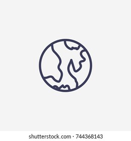Outline world icon illustration vector symbol