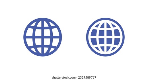Outline world icon on flat white background.
